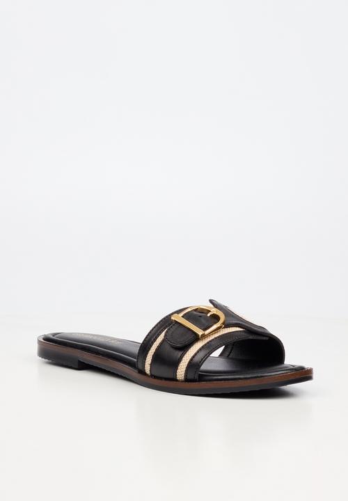 Nicci Tyler - Helena 1 Leather Slide Sandal - Black