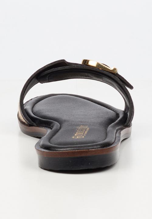 Nicci Tyler - Helena 1 Leather Slide Sandal - Black