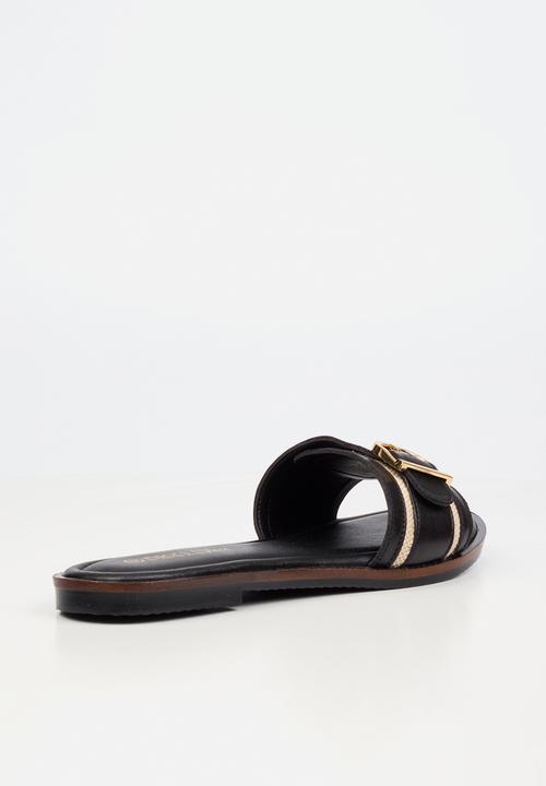 Nicci Tyler - Helena 1 Leather Slide Sandal - Black