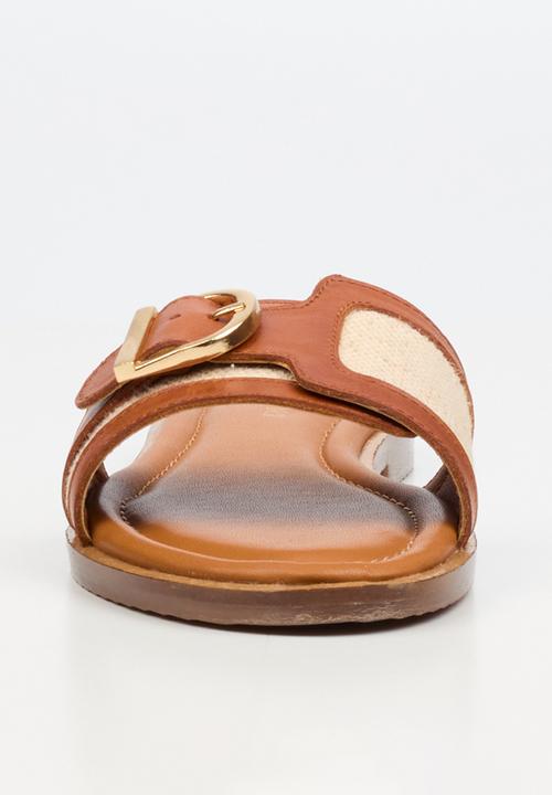 Nicci Tyler - Helena 1 Leather Slide Sandal - Tan