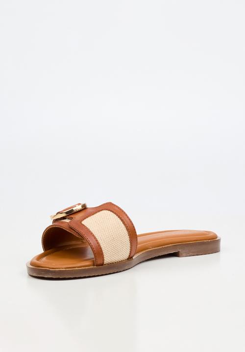 Nicci Tyler - Helena 1 Leather Slide Sandal - Tan