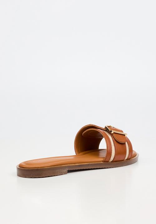 Nicci Tyler - Helena 1 Leather Slide Sandal - Tan