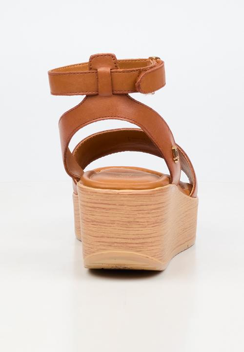 Nicci Tyler - Luisa 1 Leather Espadrille Wedge Heel - Tan
