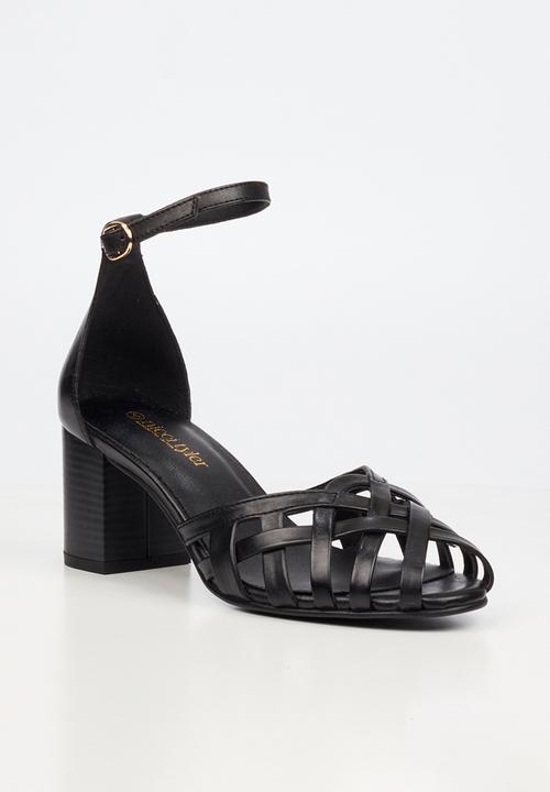Nicci Tyler - Renata 1 Leather Strappy Block Heel - Black