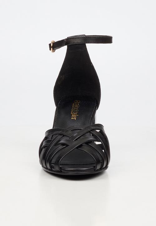 Nicci Tyler - Renata 1 Leather Strappy Block Heel - Black