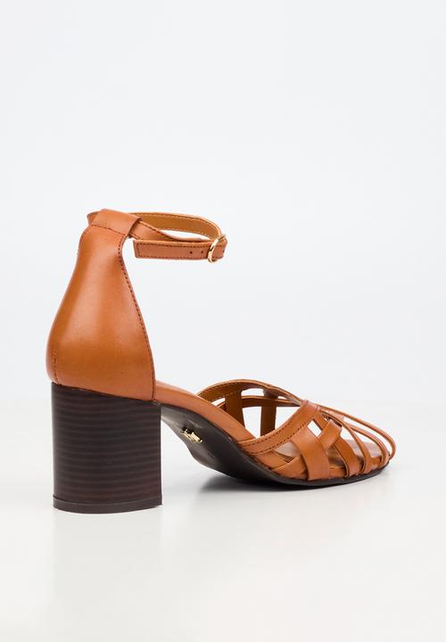 Nicci Tyler - Renata 1 Leather Strappy Block Heel - Tan
