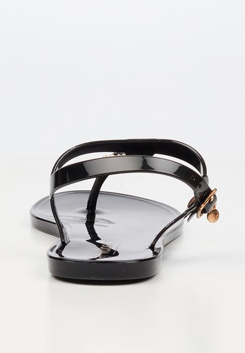 Viabeach - Birdy 1 diamante trim jelly sandal - black