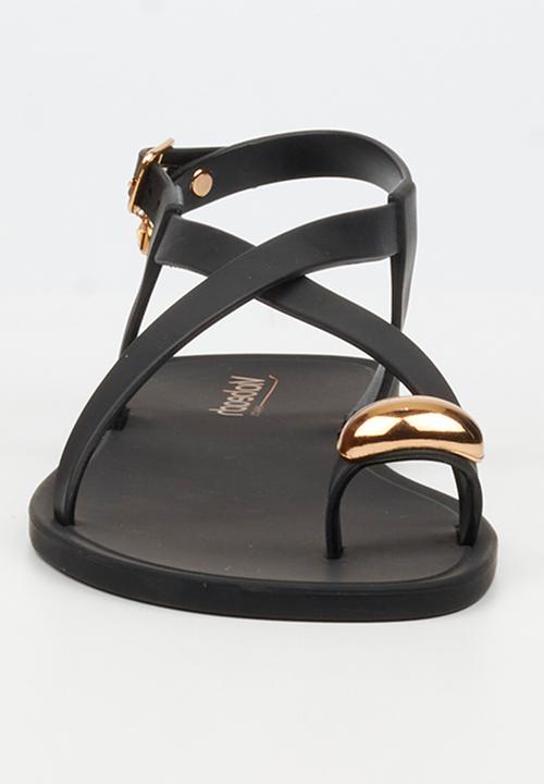 Viabeach - Kenzy 2 gold trim jelly sandal - black