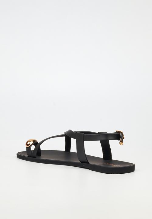 Viabeach - Kenzy 2 gold trim jelly sandal - black