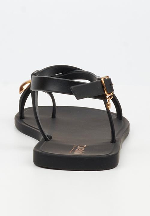 Viabeach - Kenzy 2 gold trim jelly sandal - black