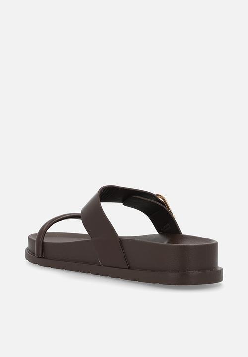 Madison® - Lily two strap slide - chocolate