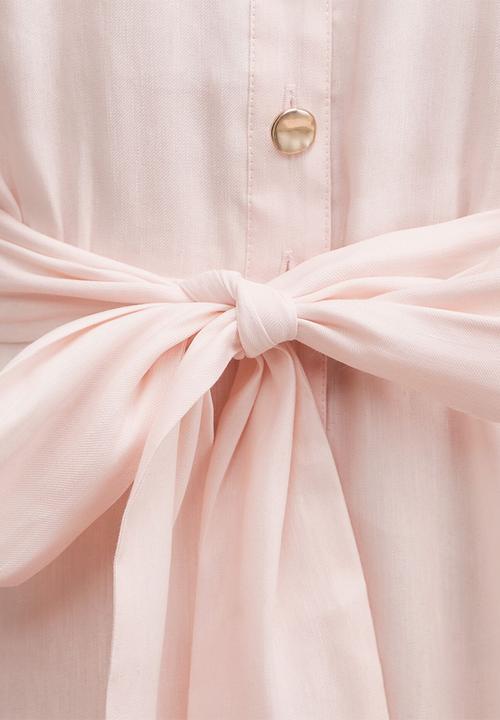 Forever New - Elari high neck button mini dress - rosewater