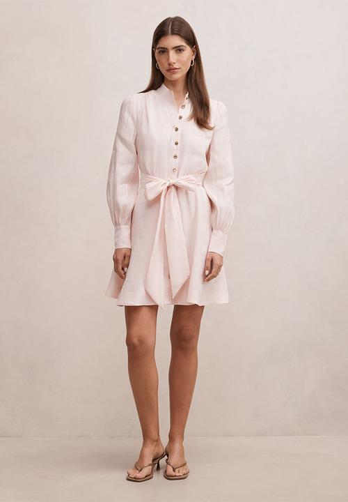 Forever New - Elari high neck button mini dress - rosewater