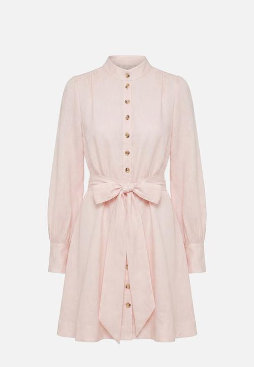 Forever New - Elari high neck button mini dress - rosewater