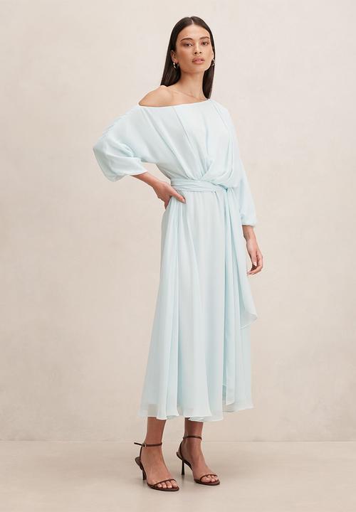 Forever New - Samantha tipped draped midi dress in cooling oasis