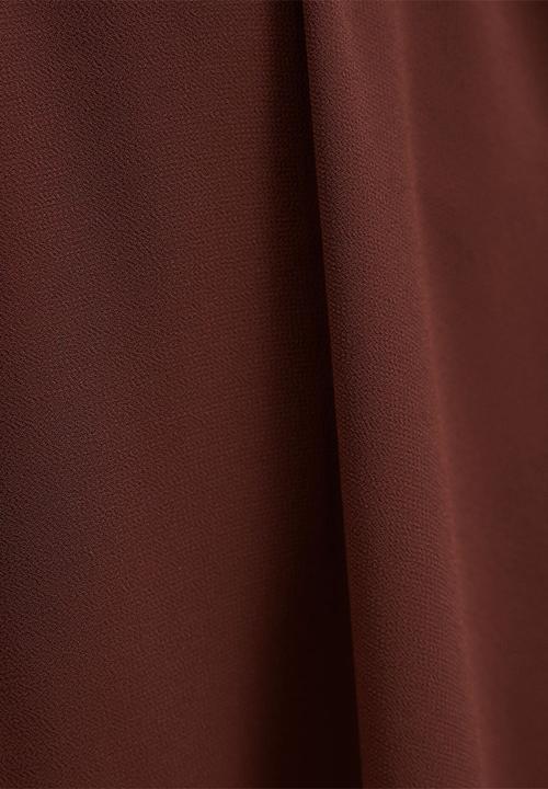 Forever New - Samantha tipped draped midi dress in dark chocolate truffle