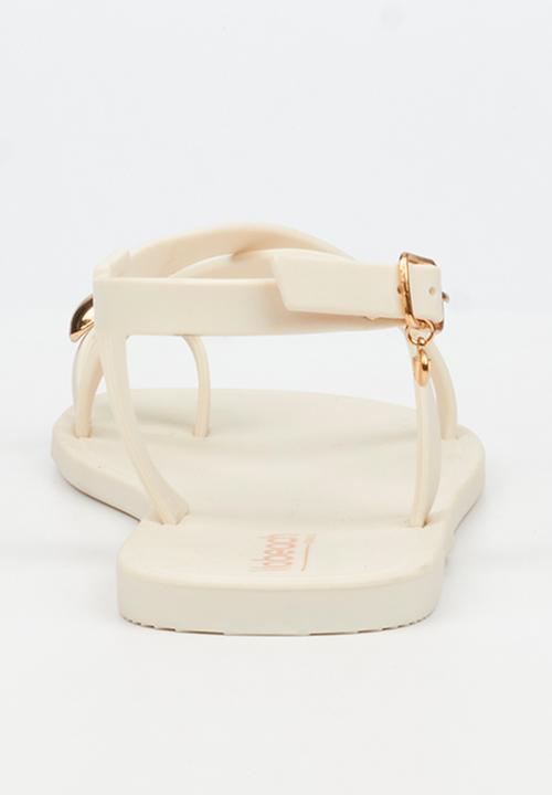 Viabeach - Kenzy 2 gold trim jelly sandal - ivory