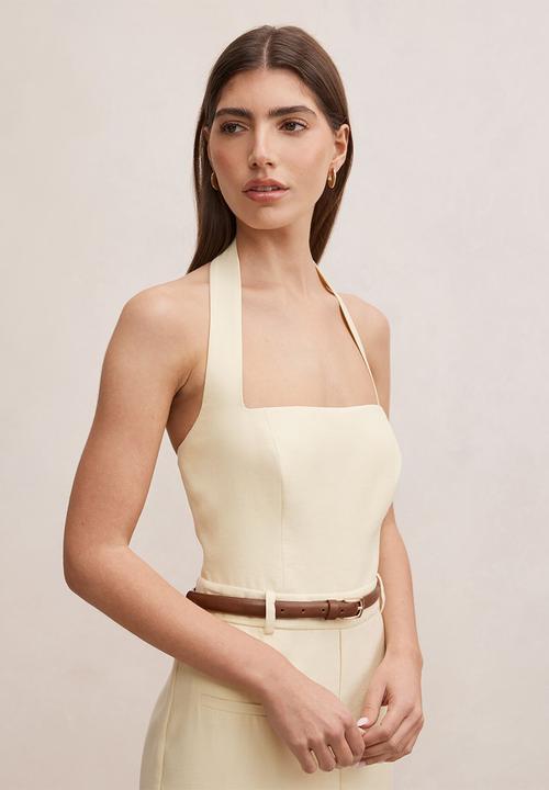 Forever New - Sara tailored column midi dress in spring daffodil