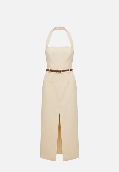 Forever New - Sara tailored column midi dress in spring daffodil