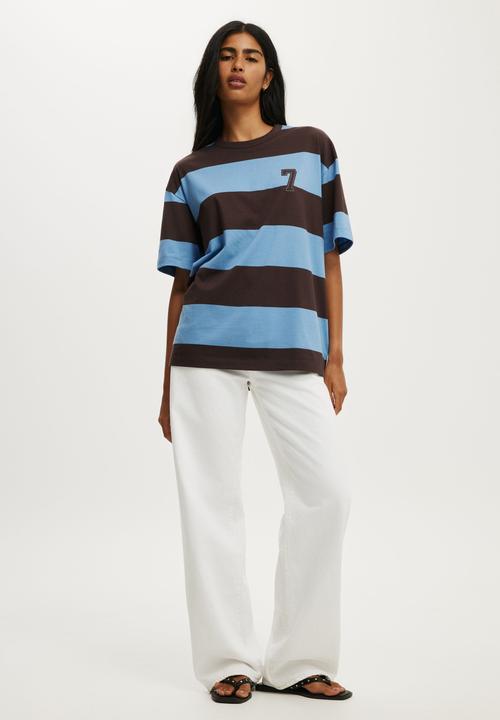 Cotton On - The Boxy Graphic Tee - 7/Cosmic Star Stripe
