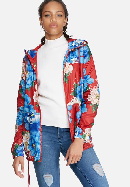 red floral adidas jacket