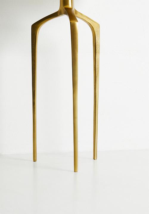 Sixth Floor - Vera Gold & Marble Side Table - white