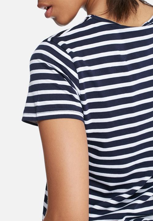 Daisy Street - Stripe rainbow patch tee