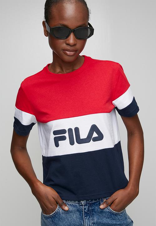 FILA - Devon Crop Top - Fila Red/White/ Fila Blue