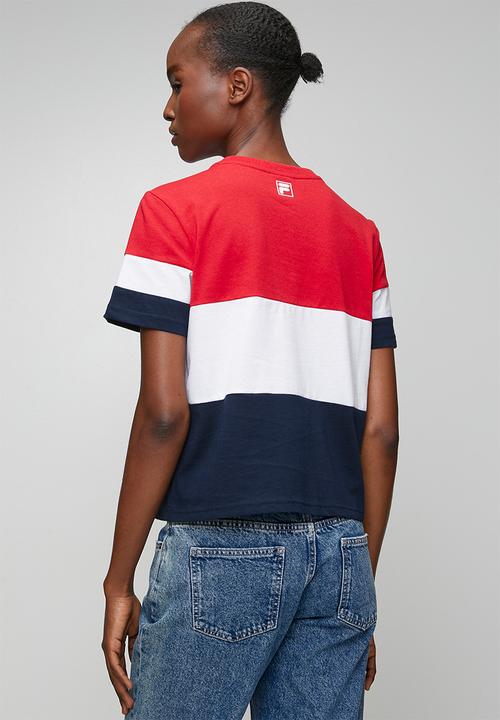 FILA - Devon Crop Top - Fila Red/White/ Fila Blue