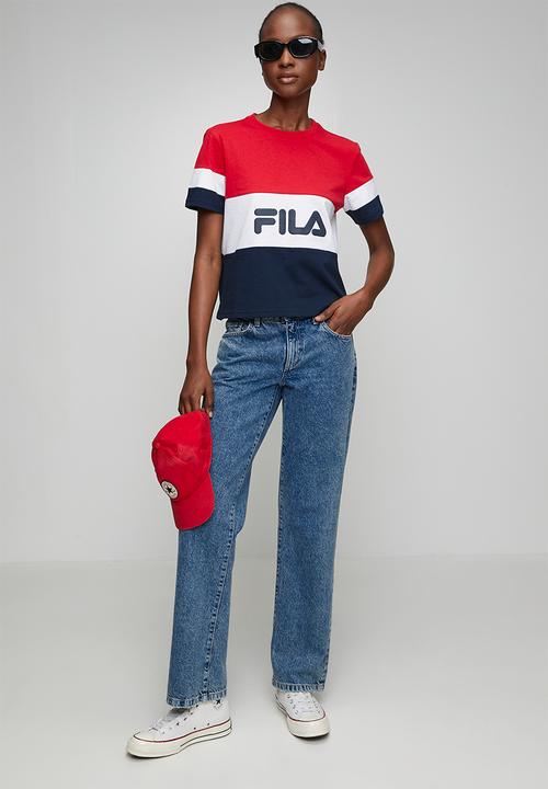 FILA - Devon Crop Top - Fila Red/White/ Fila Blue