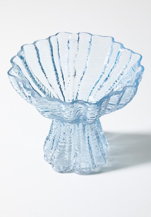 Sixth Floor - Shell Glass vase - Blue