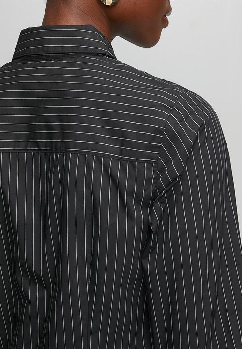 New Look - Sadie Slim Stripe Shirt - Black / Cream Stripe