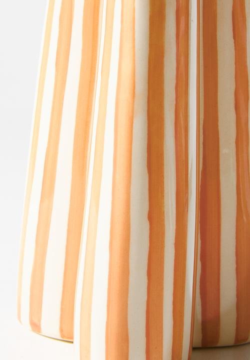 Sixth Floor - Stoneware Stripes Vase - Orange