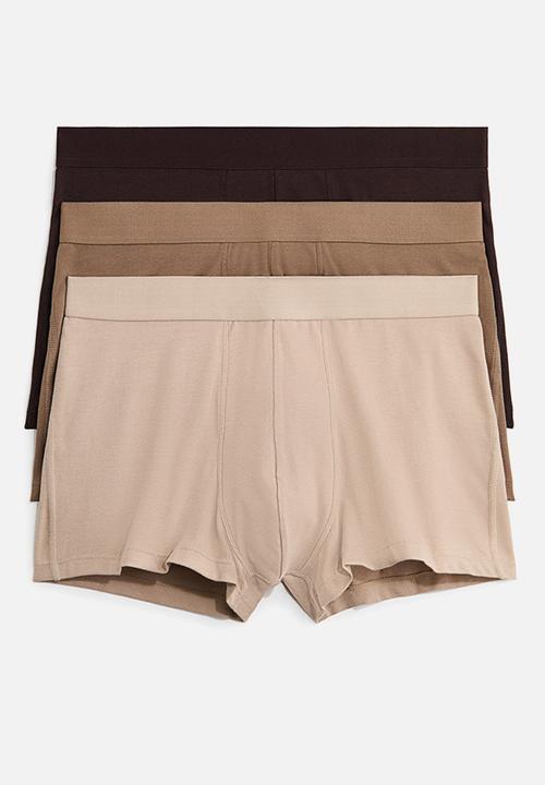 H&M - 3-Pack short trunks with lycra® - beige/brown