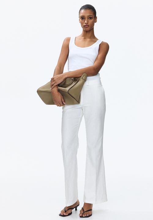 H&M - Linen-blend tailored trousers - white