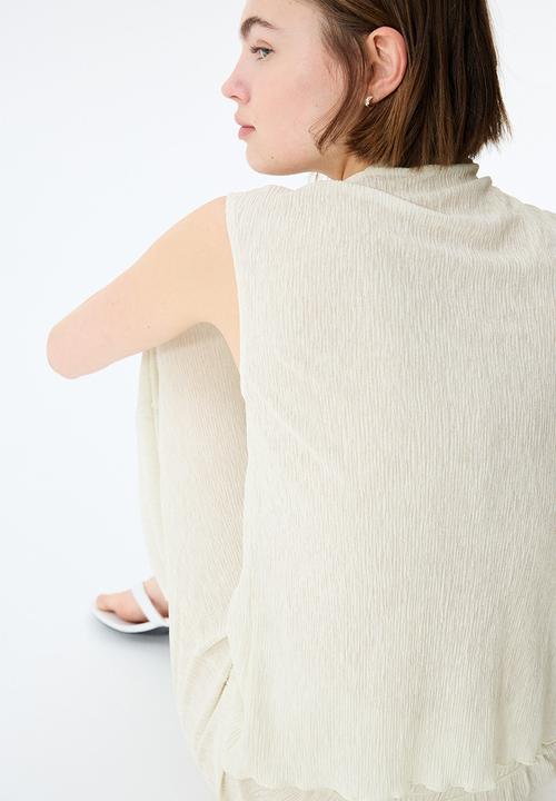 H&M - Scarf-detail top - light beige