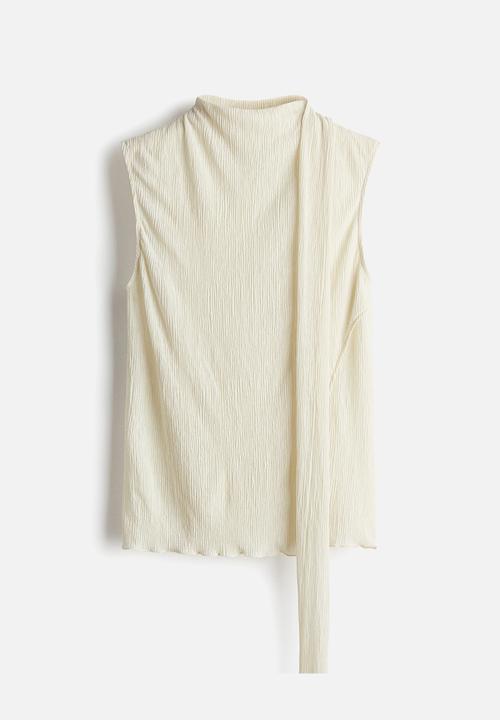 H&M - Scarf-detail top - light beige