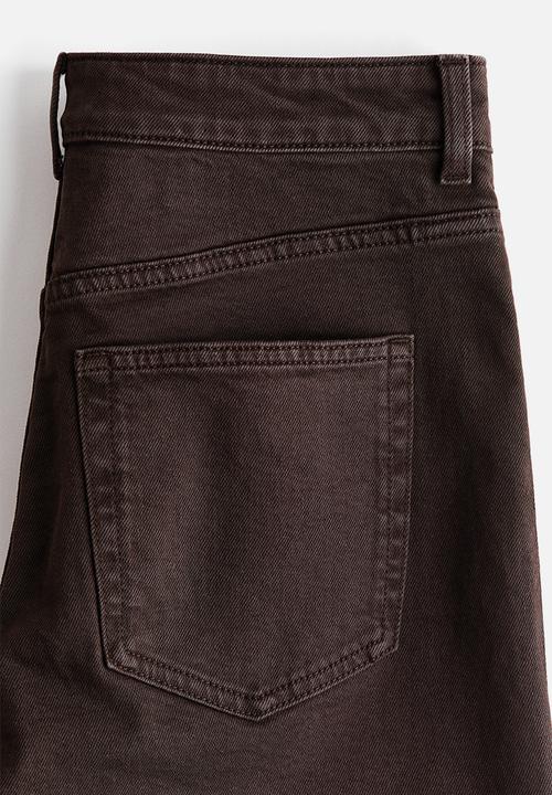 H&M - High-waisted denim shorts - dark brown