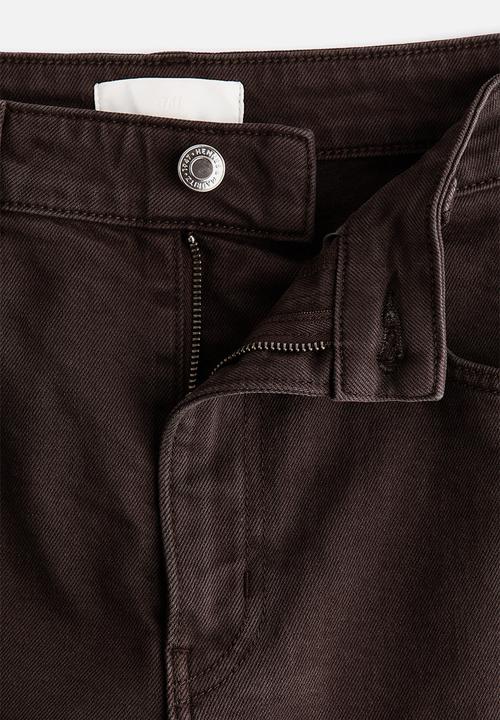 H&M - High-waisted denim shorts - dark brown