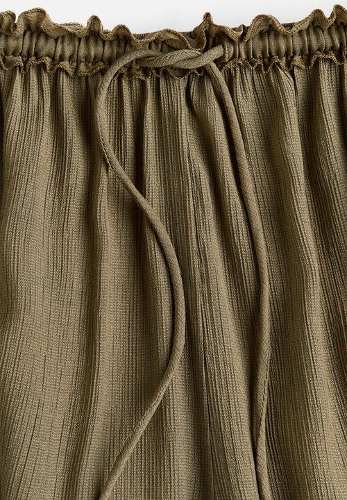 H&M - Balloon drawstring trousers - light khaki green
