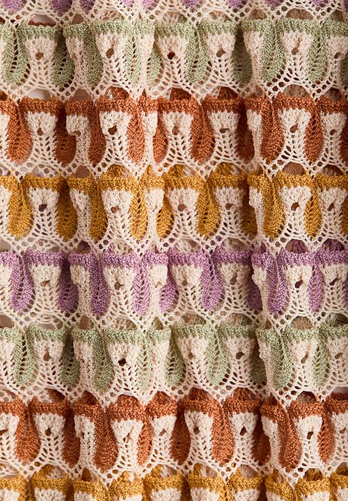 H&M - Crochet-look cape top - light beige/purple/green