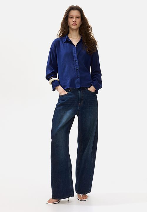 H&M - Linen-blend shirt - dark blue