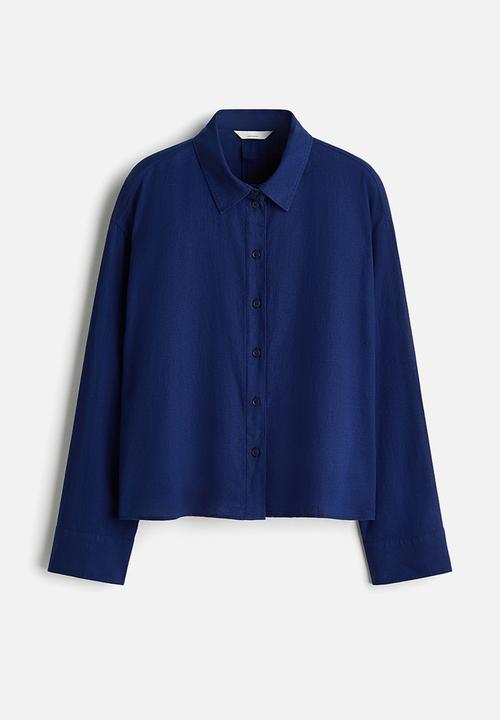 H&M - Linen-blend shirt - dark blue