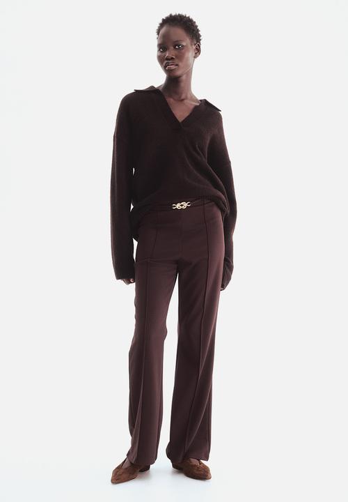 H&M - Bootcut ponte di roma trousers - dark brown