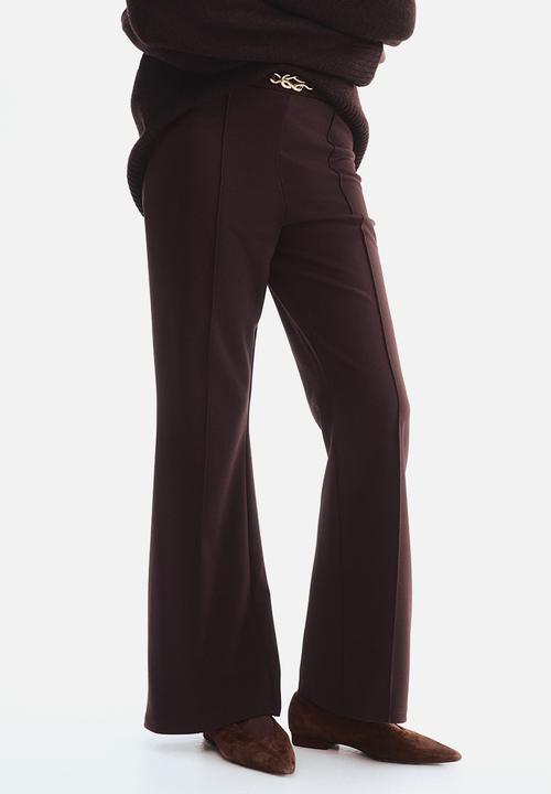 H&M - Bootcut ponte di roma trousers - dark brown