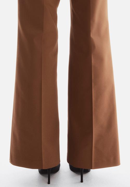 H&M - Belted bootcut trousers - brown