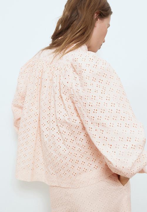 H&M - Broderie anglaise cotton jacket - light pink