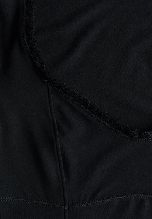 H&M - Lace-trimmed top - black