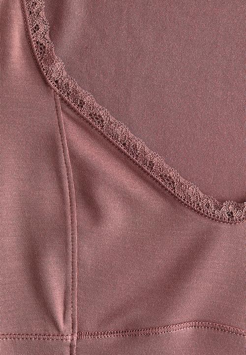 H&M - Lace-trimmed top - dark dusty pink