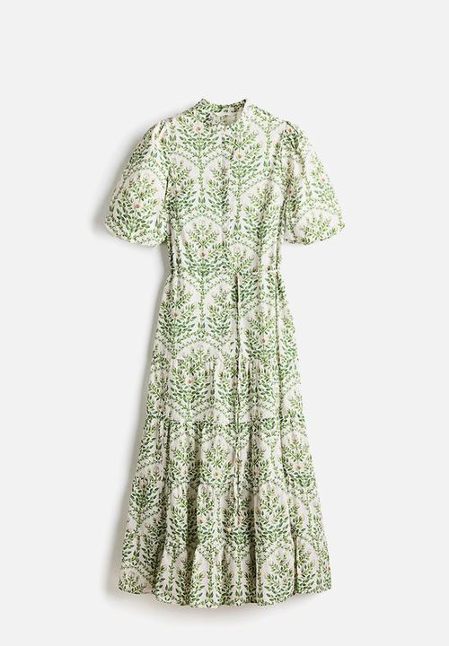 H&M - Long cotton dress - white/floral